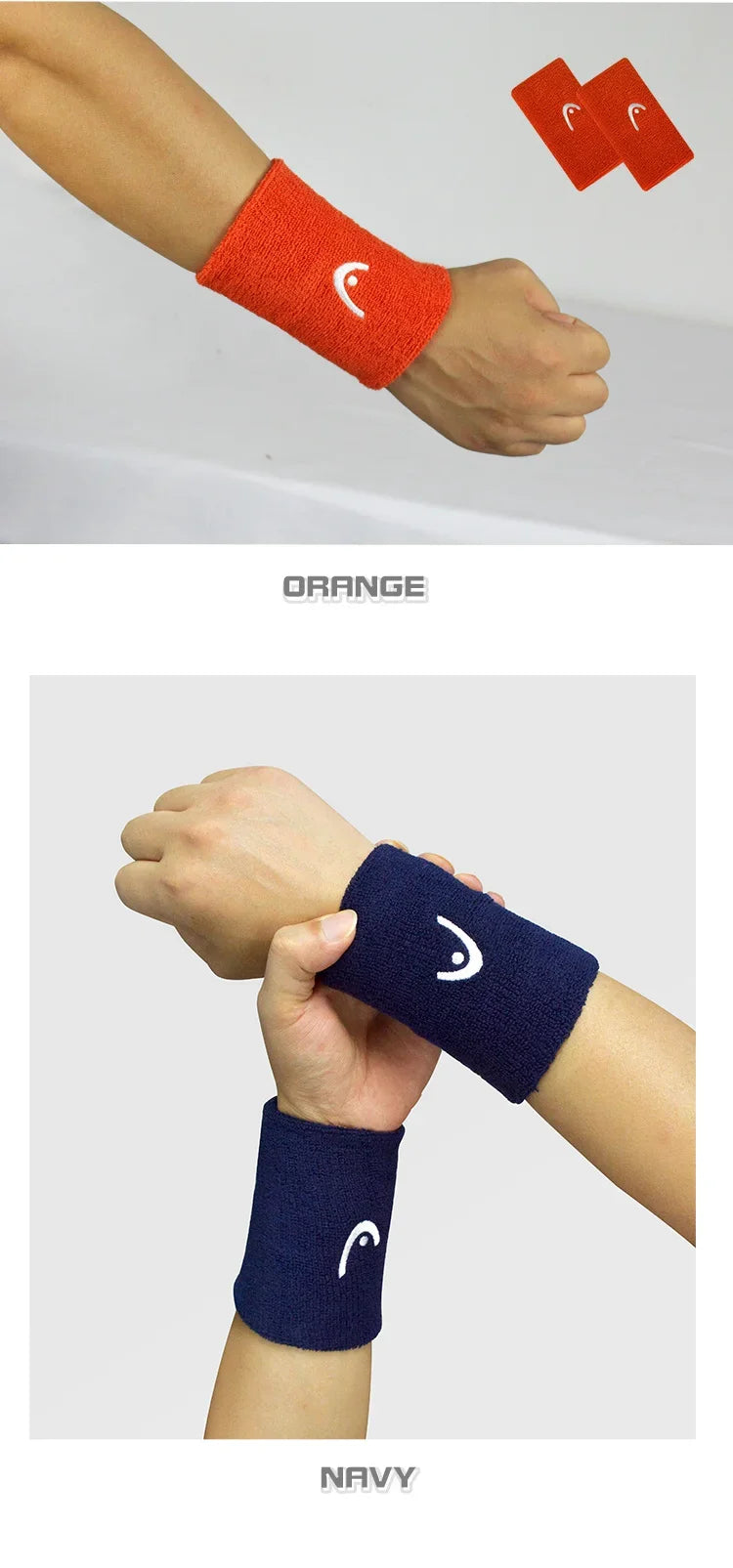 Original HEAD Tennis Wristband Badminton Sport Wristband Cotton Comfortable Sweat Wiping Non Slip Wristband
