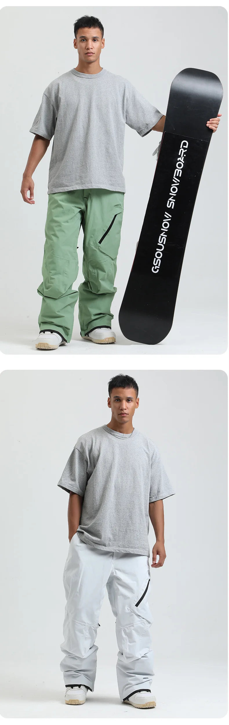 GSOU SNOW Women Men Ski Pants Snowboard Pants Super Baggy Snowboarding Loose Snow sport Insulation Waterproof Windproof