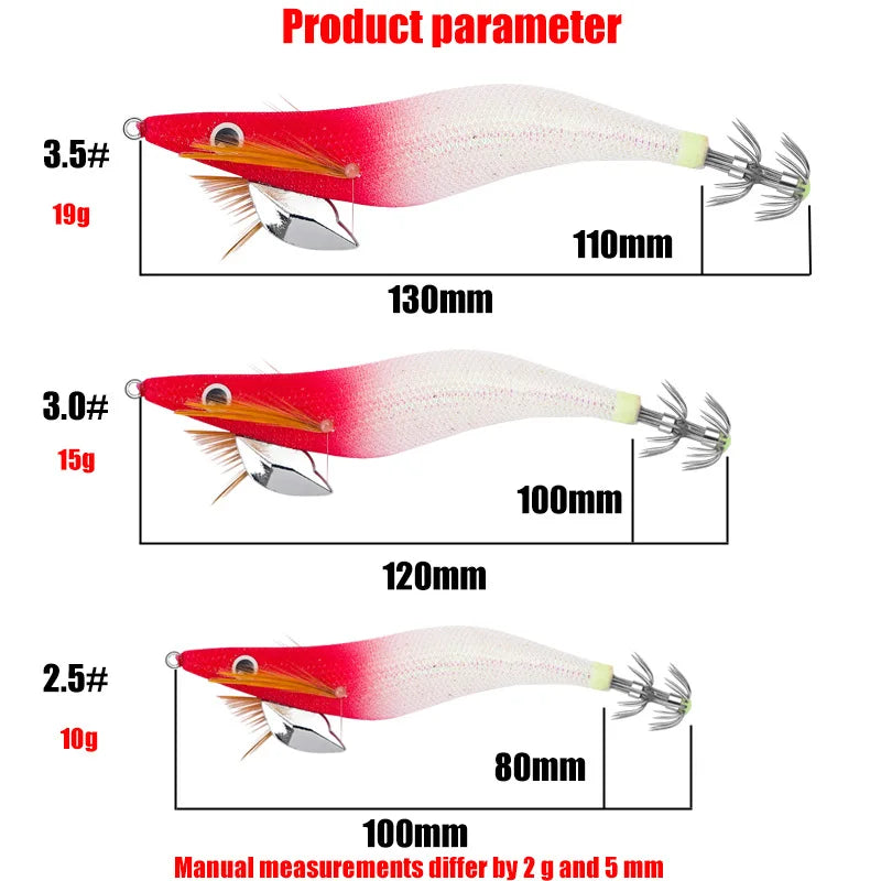 12g 14g 19g Squid Jig Floating Eging Fishing Squid Lure Fishing Lure Artificial Bait for Fishing Squid Hook Octopus Cuttlefish