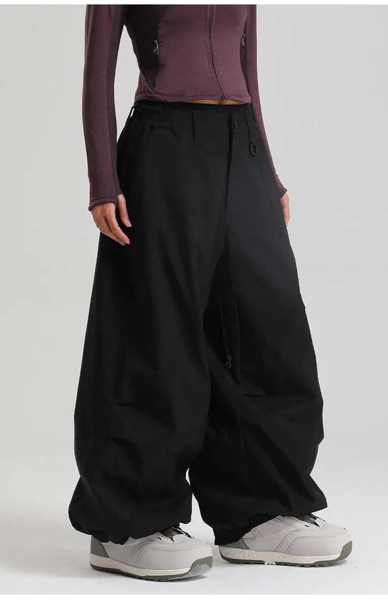 New Loose Ski Pants Women Outdoor Snowboard Windproof Waterproof Warm Solid Work Wear Clothes Breathable Skiing Trousers Men