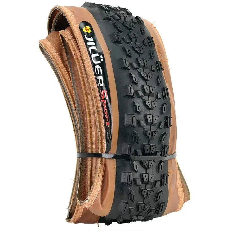 JILUER Folding Tire for Mountain and Road Bikes  27.5" Puncture-Resistant, 29" & 700c Sizes, Ultralight with Yellow Sidewalls