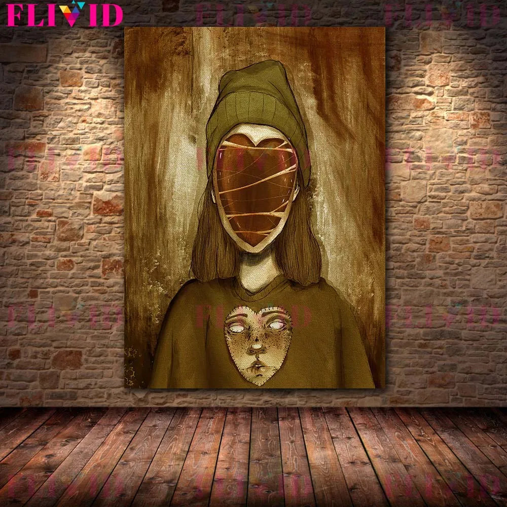 Ancient Egyptian God And Indian Four Hands Goddess Vintage Wall Art Canvas Painting,Lilith,Nyx Kali Goddess Art Poster And Print