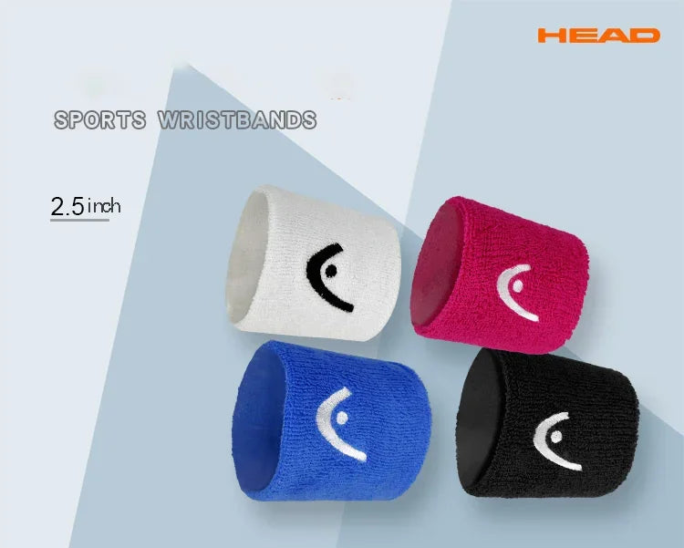 Original HEAD Tennis Wristband Badminton Sport Wristband Cotton Comfortable Sweat Wiping Non Slip Wristband