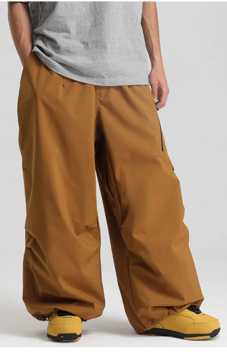 New Loose Ski Pants Women Outdoor Snowboard Windproof Waterproof Warm Solid Work Wear Clothes Breathable Skiing Trousers Men