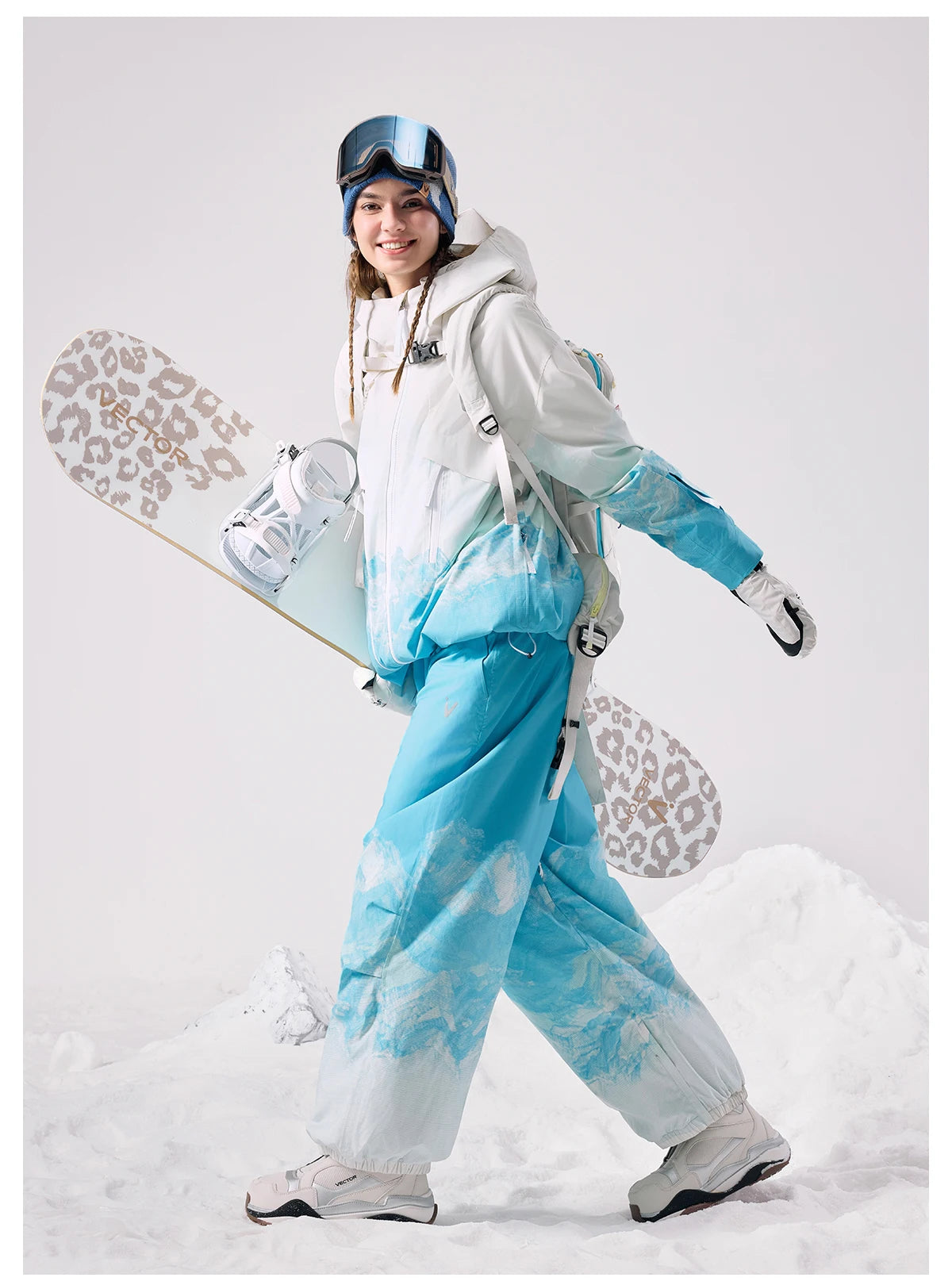 VECTOR Men Women 3L Cotton Ski Jacket Ski Pants Winter Warm Windproof Waterproof Outdoor Sports Snowboard Ski Coat Trousers