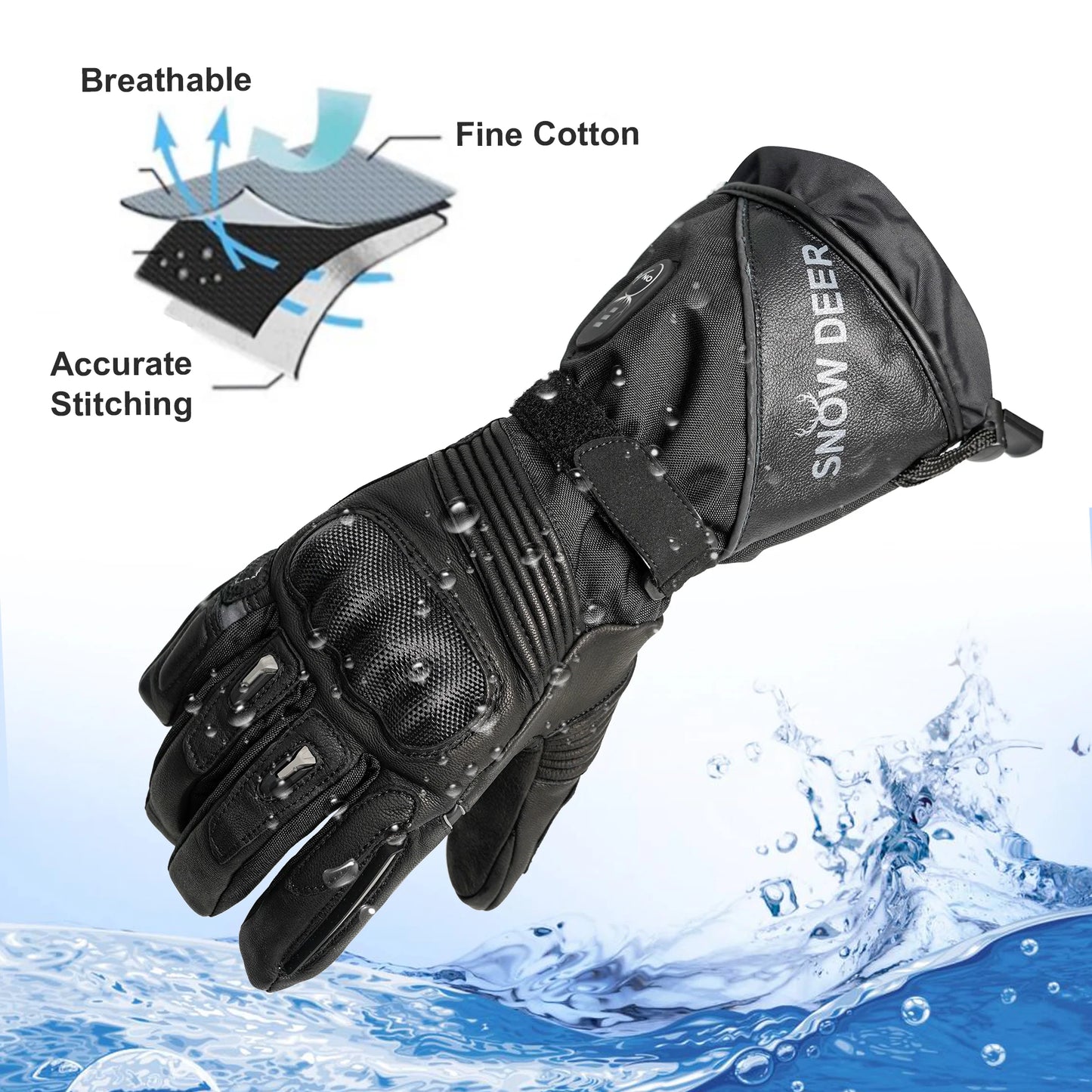 Motorcycle Heated Gloves Battery Powered Moto Guantes Winter Waterproof Riding Gloves Outdoor Keep Warm Guantes Para Moto
