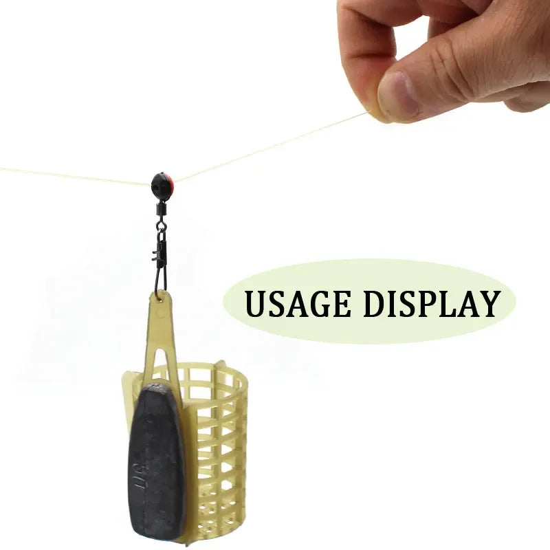 25pcs Running Feeder Swivel Bead With Snap Accessories For Carp Fishing Sliding Rolling Swivel Fishing Fishing Tools Equipment