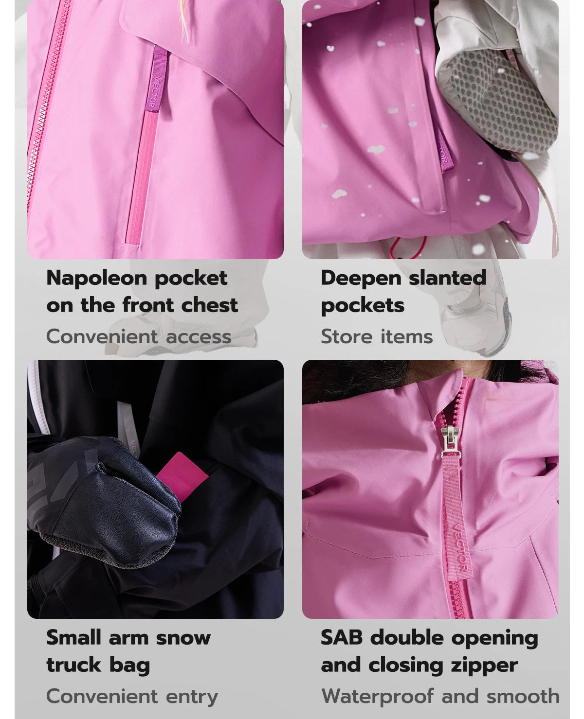 VECTOR Men Women 3L Cotton Ski Jacket Ski Pants Winter Warm Windproof Waterproof Outdoor Sports Snowboard Ski Coat Trousers