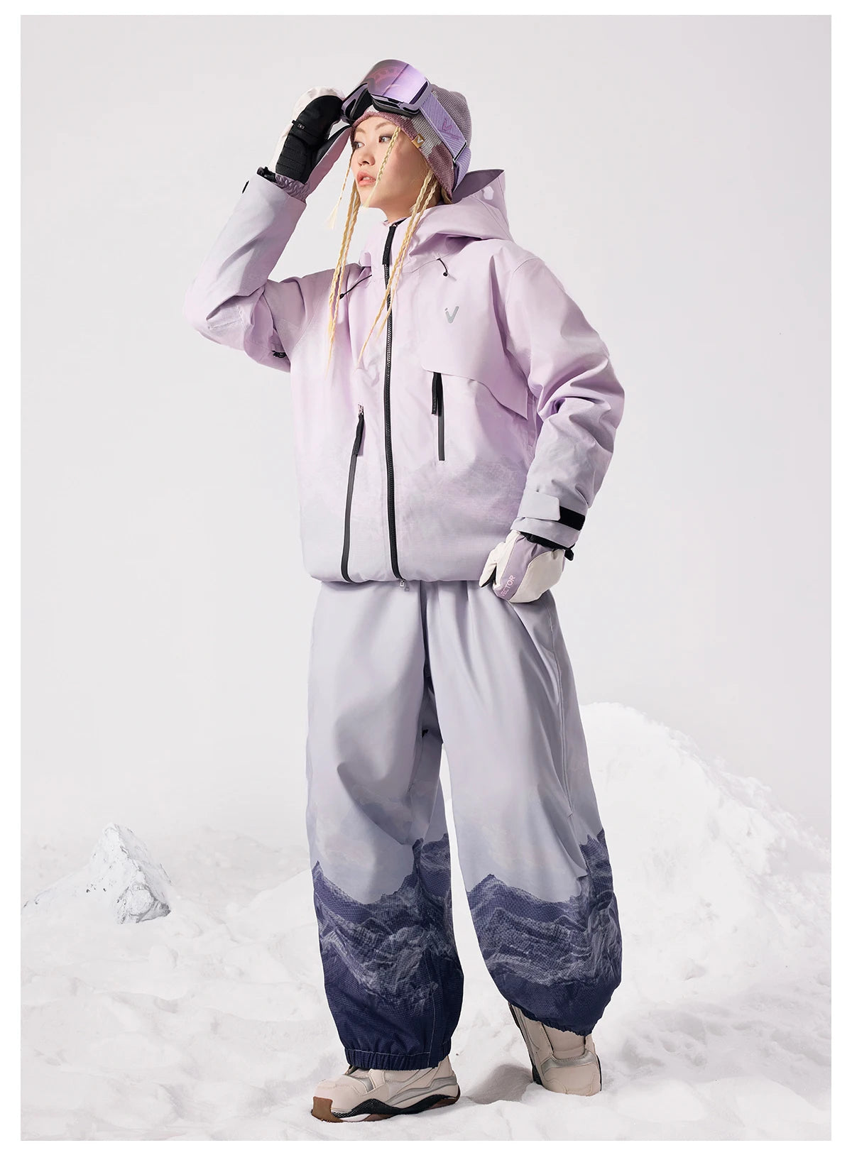 VECTOR Men Women 3L Cotton Ski Jacket Ski Pants Winter Warm Windproof Waterproof Outdoor Sports Snowboard Ski Coat Trousers